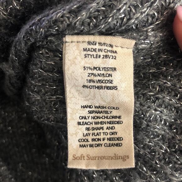 Soft Surrounding Sweater XS Lorelai Gray Silver - Picture 8 of 9